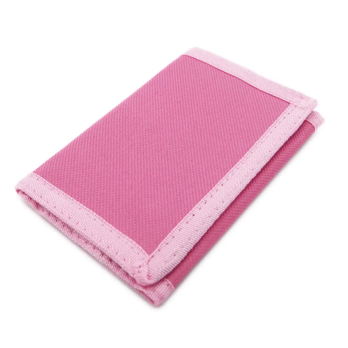 AI-DEE RFID Trifold Canvas Outdoor Sports Wallet for Kids - Pink | Durable Hook & Loop Closure - main product image