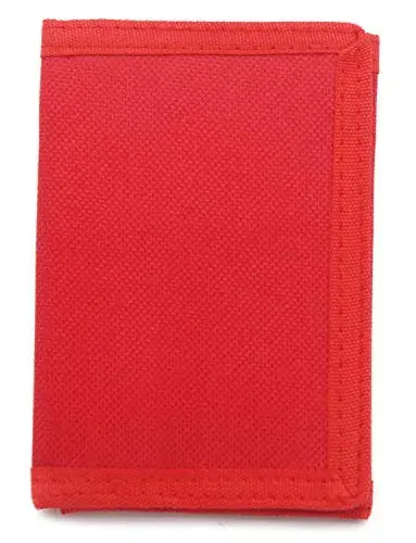 AI-DEE Red RFID Trifold Canvas Outdoor Sports Wallet for Kids with Hook & Loop Closure - view 3