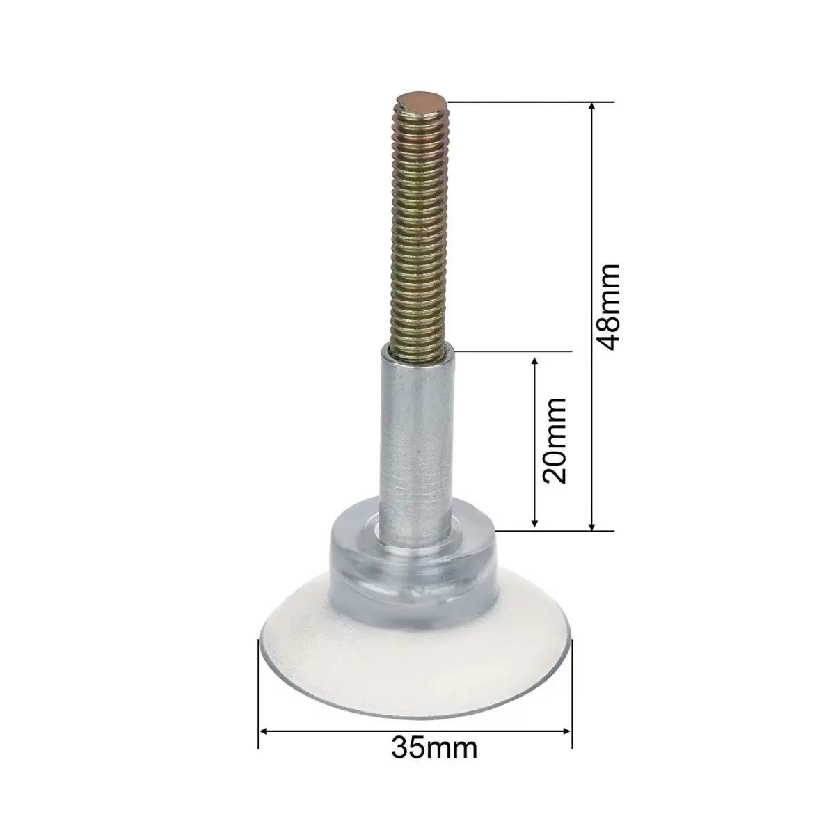 TYMXGHF Rubber Suction Cup Replacements with M6 Screw (Set of 4) | Adjustable Glass Table Top Mounts - view 3