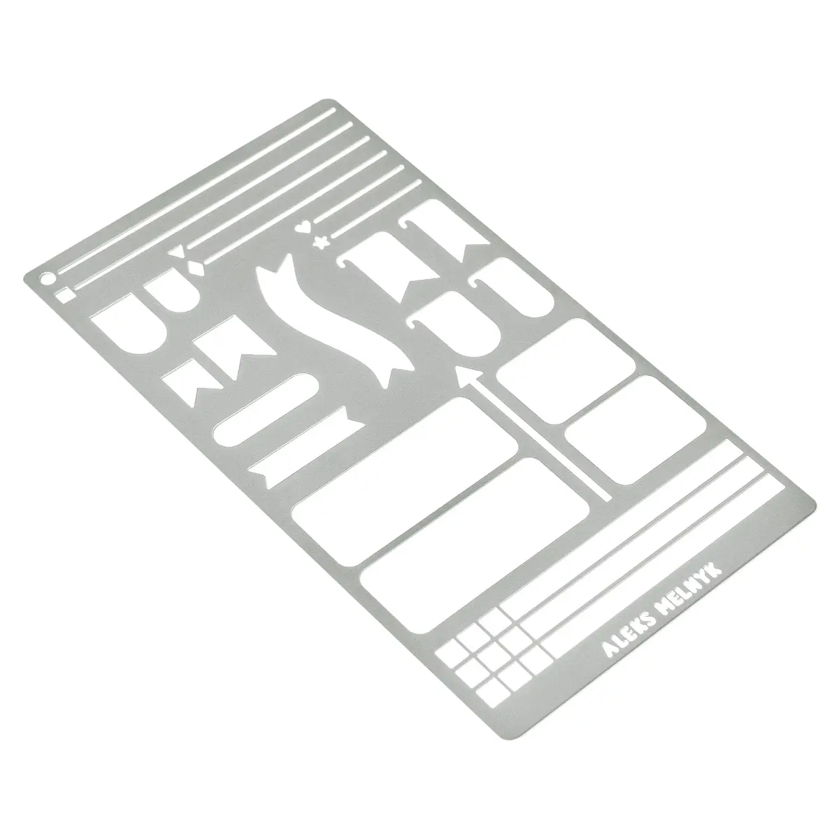 Aleks Melnyk No.62 Metal Bullet Journaling Stencil – Reusable Stainless Steel Template for Planner, Scrapbooking, Habit Tracker, Weekly Spread - view 2