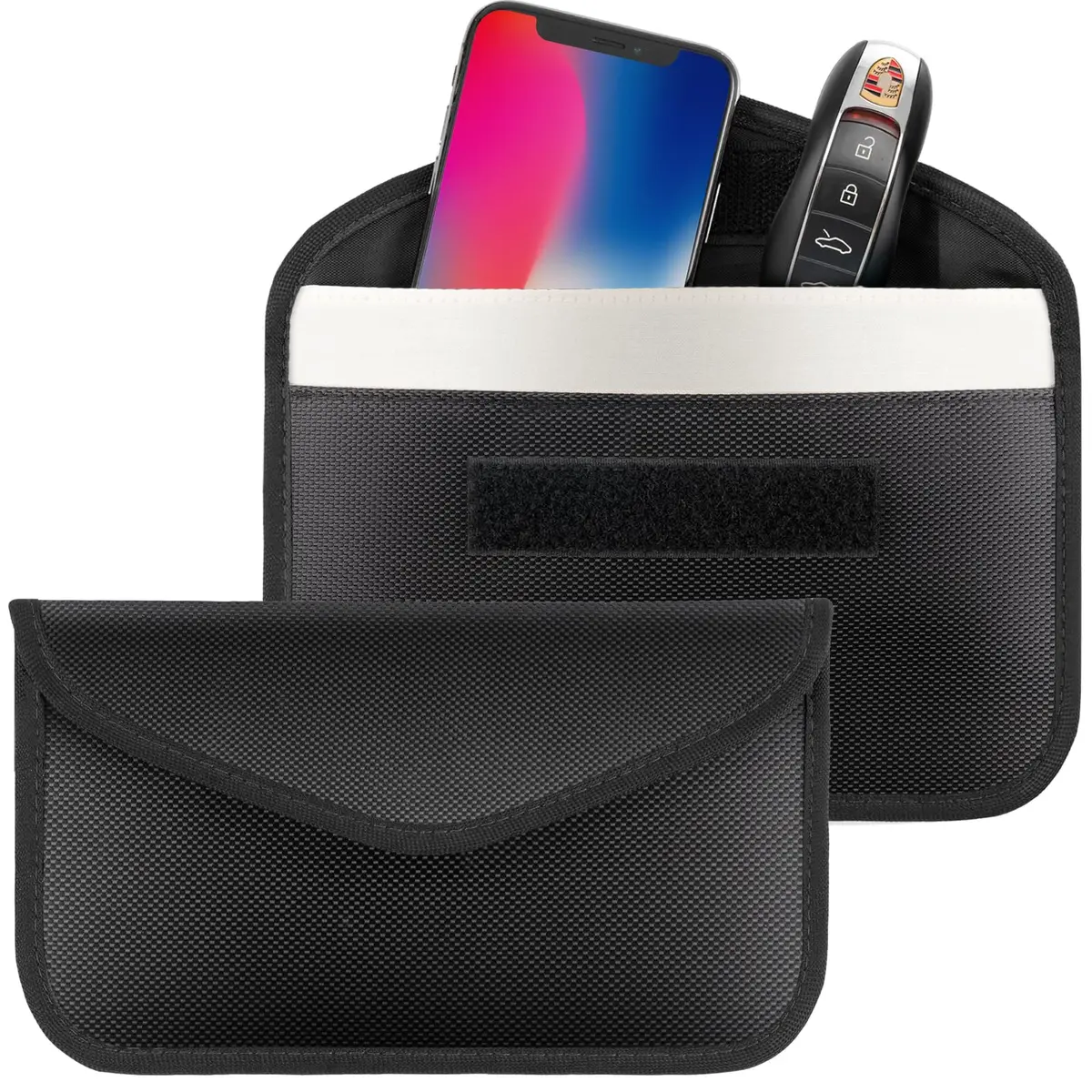 Tuulin 2 Pack Faraday Bags for Phones and Car Keys, Signal Blocking Pouch | Blocks All Signals - main product image
