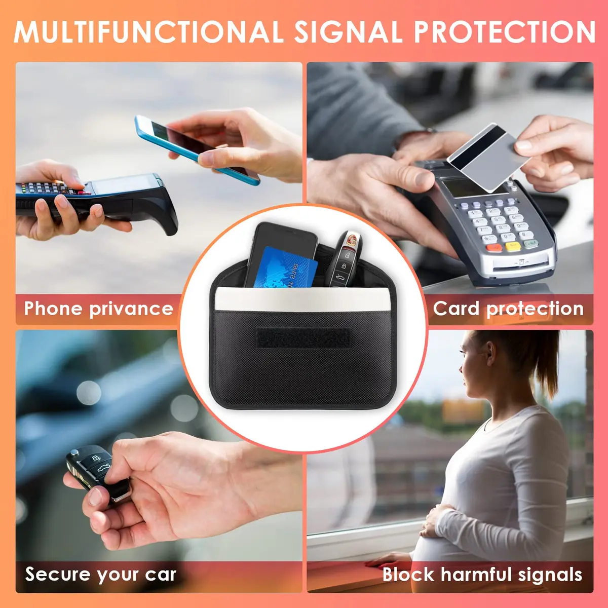 Tuulin 2 Pack Faraday Bags for Phones and Car Keys, Signal Blocking Pouch | Blocks All Signals - view 4