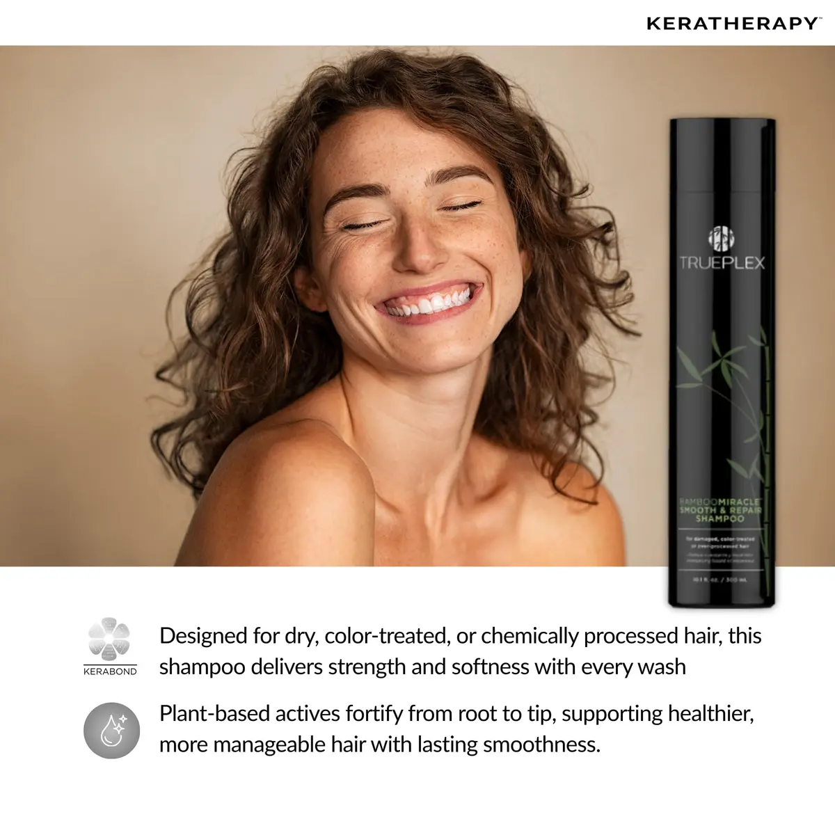 Trueplex KERATHERAPY Bamboo Miracle Smooth & Repair Shampoo 300 ml | Hydrating & Smoothing for Damaged & Frizzy Hair - view 6