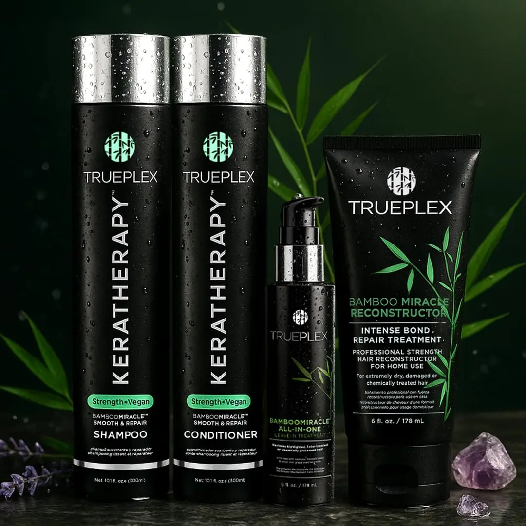 Trueplex KERATHERAPY Bamboo Miracle Smooth & Repair Shampoo 300 ml | Hydrating & Smoothing for Damaged & Frizzy Hair - view 7