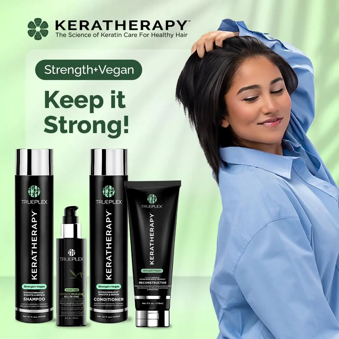 Trueplex KERATHERAPY Bamboo Miracle Smooth & Repair Shampoo 300 ml | Hydrating & Smoothing for Damaged & Frizzy Hair - view 8