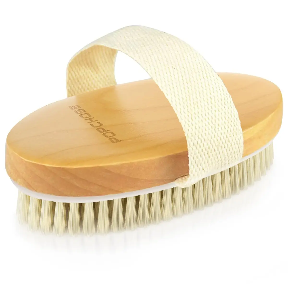 POPCHOSE Dry Brush for Lymphatic Drainage, Dry Brushing Body Brush | Natural Boar Bristles & Wooden Handle - main product image