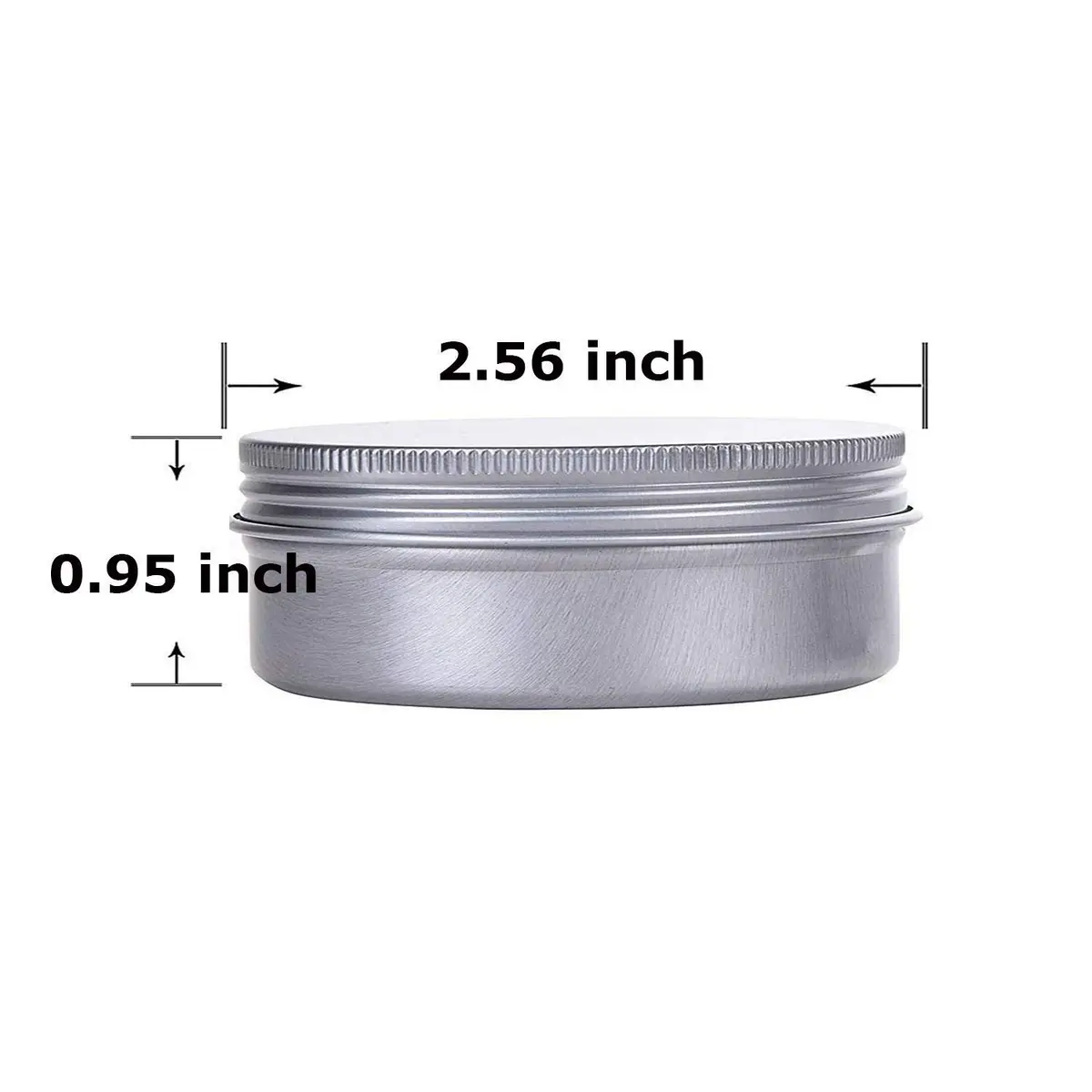 Hulless 12 Pack 60ml Aluminum Tin Jars | Refillable Cosmetic Containers with Screw Lid - view 2