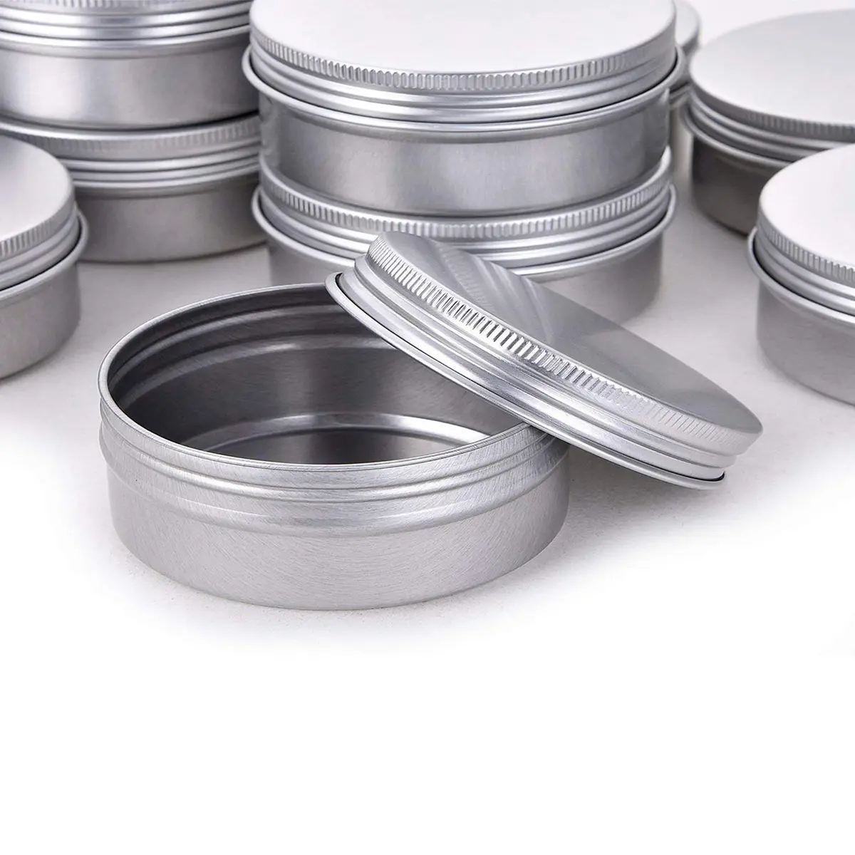 Hulless 12 Pack 60ml Aluminum Tin Jars | Refillable Cosmetic Containers with Screw Lid - view 3
