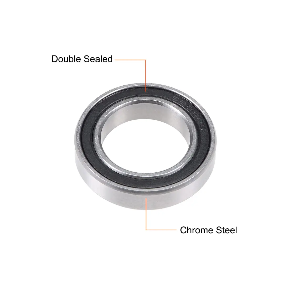 uxcell 6804-2RS Deep Groove Ball Bearing 20x32x7mm Chrome Steel Double Sealed 2 Pcs | Industrial Grade Radial Ball Bearing - view 2
