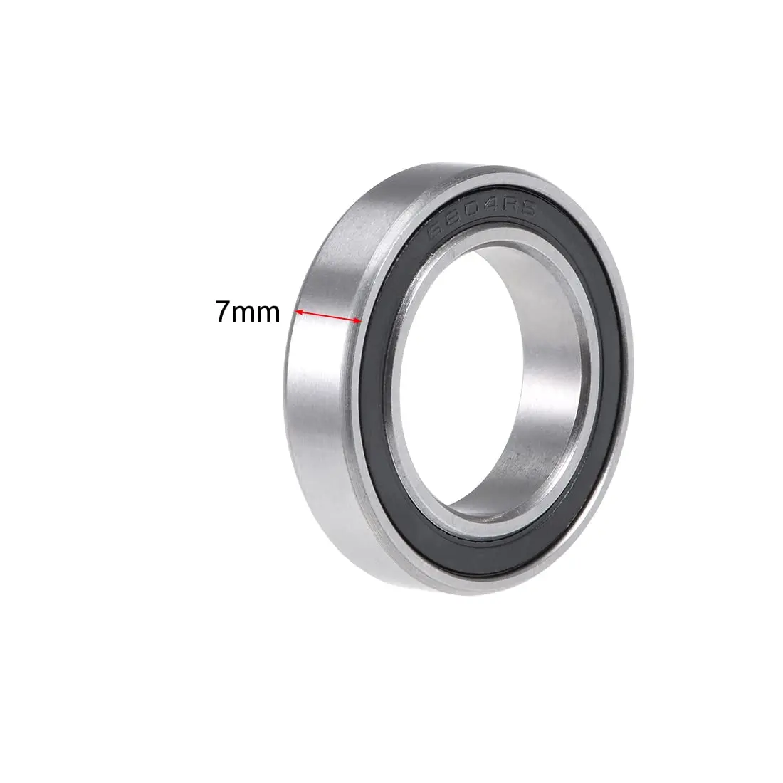 uxcell 6804-2RS Deep Groove Ball Bearing 20x32x7mm Chrome Steel Double Sealed 2 Pcs | Industrial Grade Radial Ball Bearing - view 3