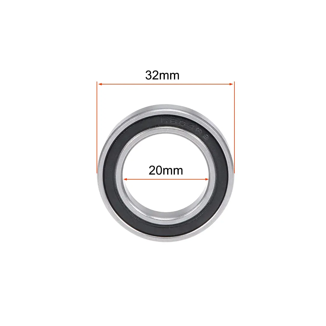 uxcell 6804-2RS Deep Groove Ball Bearing 20x32x7mm Chrome Steel Double Sealed 2 Pcs | Industrial Grade Radial Ball Bearing - view 4