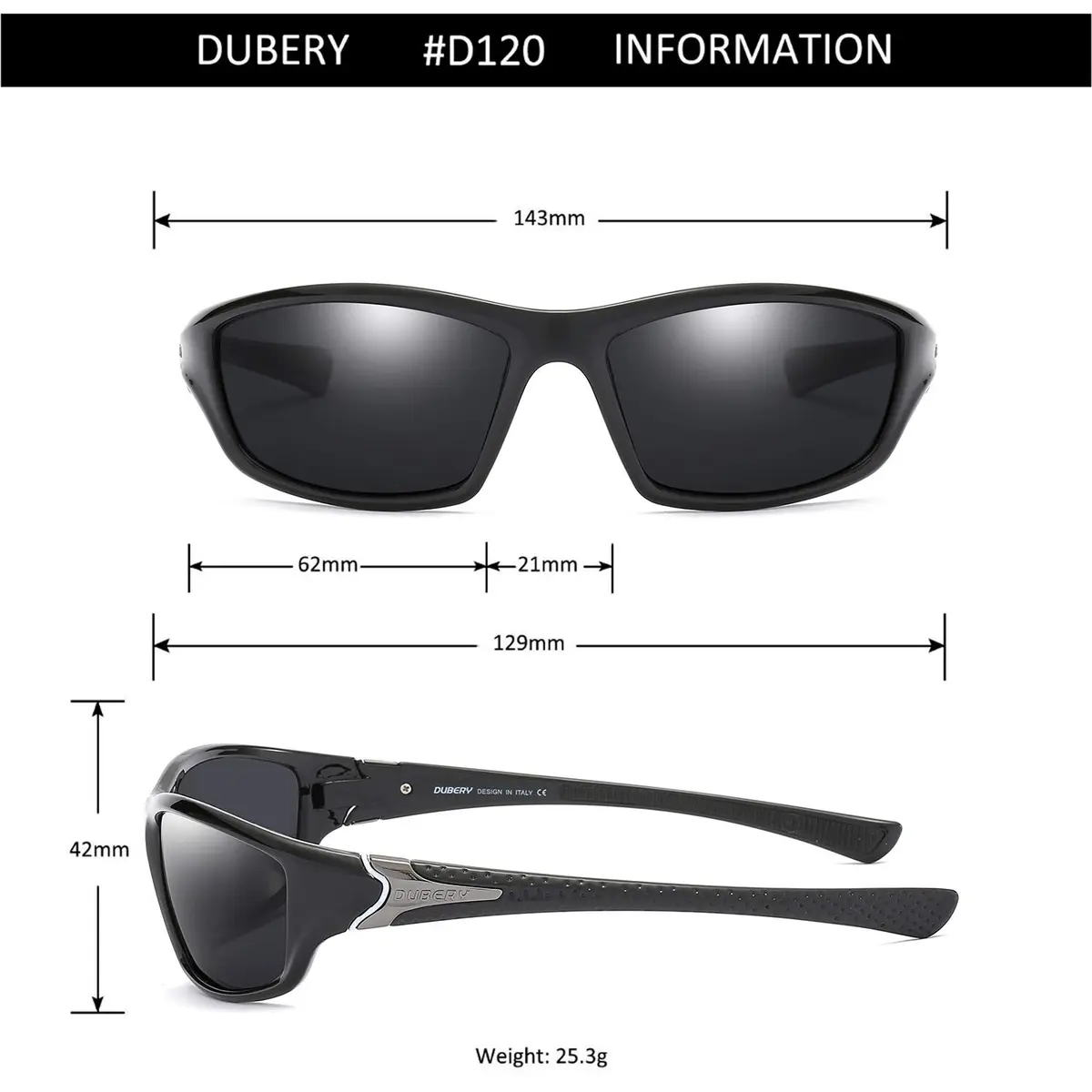DUBERY Mens Sports Polarized Sunglasses 100% UV Protection | Lightweight & Stylish for Outdoor Activities - view 5