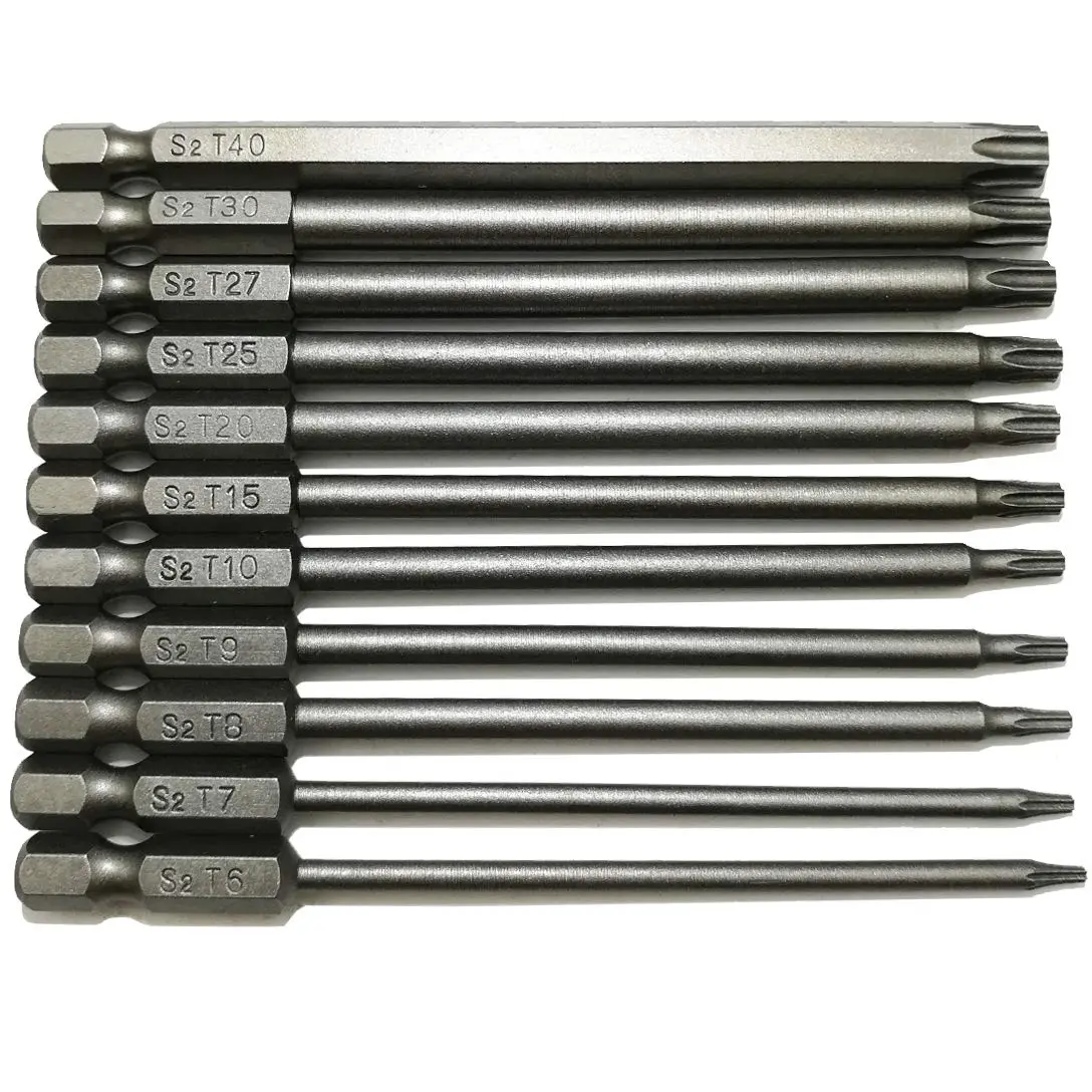 YDLQWCZ Long Torx Security Head Screwdriver Drill Set 1/4 Inch Hex Shank 11 Pieces 4 Inch Length | Durable S2 Steel Bits - view 6