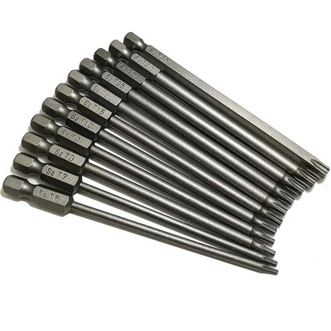 YDLQWCZ Long Torx Security Head Screwdriver Drill Set 1/4 Inch Hex Shank 11 Pieces 4 Inch Length | Durable S2 Steel Bits - view 7