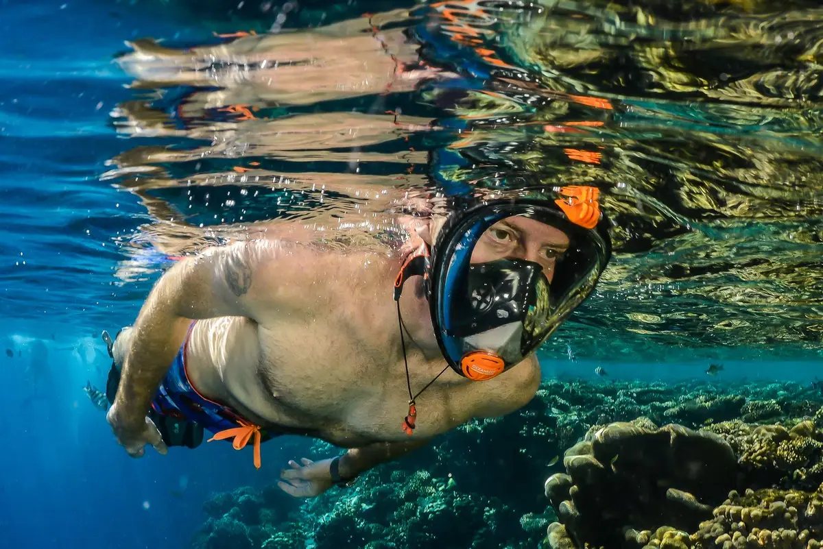 Ocean Reef ARIA Classic Full Face Snorkeling Mask | 180° Panoramic View, Black, L/XL - view 3