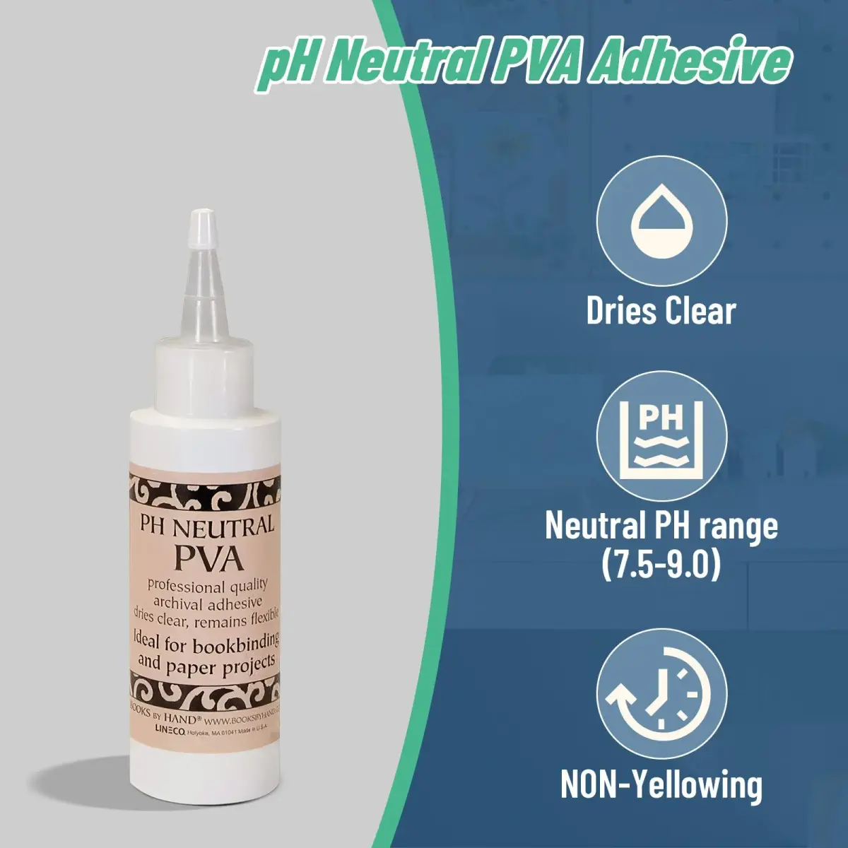 Books By Hand PH Neutral PVA Adhesive 118ml (4 Ounce) | Archival Quality for Bookbinding & Paper Projects - view 2