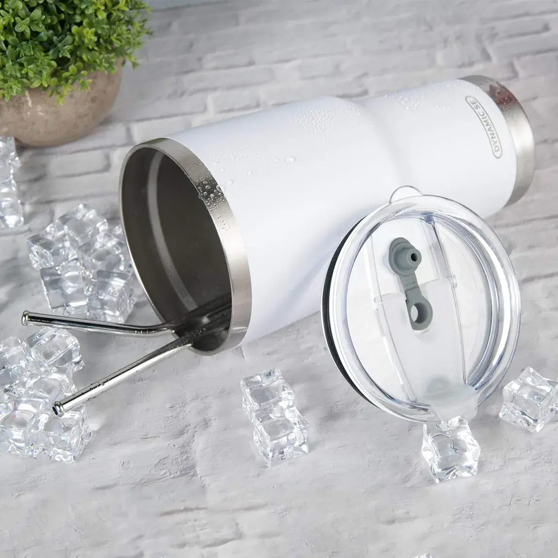 D·S White 30oz (887ml) Tumbler Set | Double Wall Vacuum Insulated Travel Coffee Mug - view 5