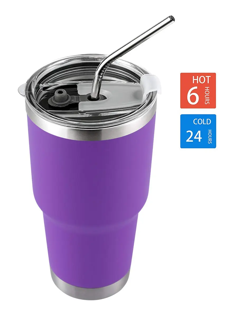 D·S 30oz Purple Tumbler Double Wall Vacuum Insulated Travel Coffee Mug | Fits Most Cup Holders - view 5