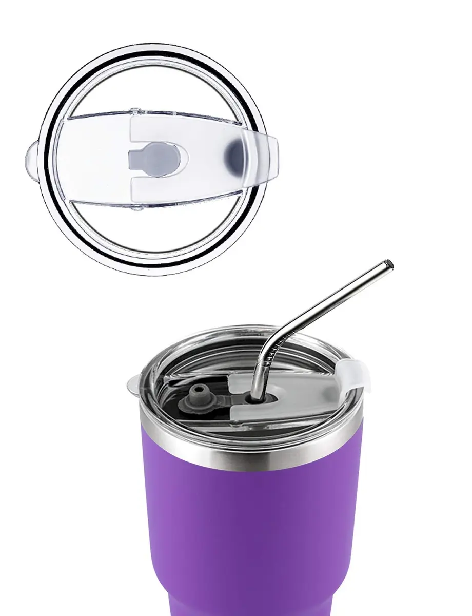 D·S 30oz Purple Tumbler Double Wall Vacuum Insulated Travel Coffee Mug | Fits Most Cup Holders - view 2