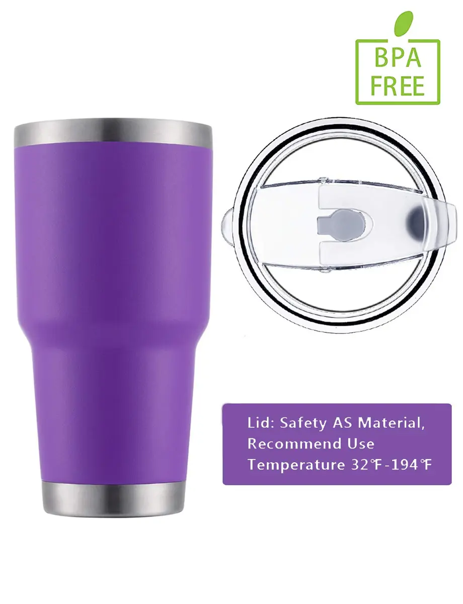 D·S 30oz Purple Tumbler Double Wall Vacuum Insulated Travel Coffee Mug | Fits Most Cup Holders - view 4