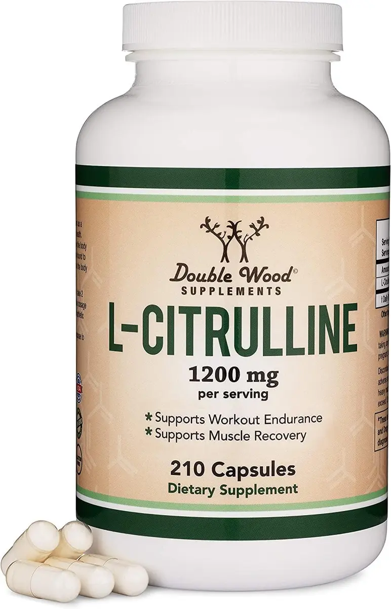 Double Wood Supplements L-Citrulline 1,200mg Capsules | Nitric Oxide for Circulation & Pump, 210 Count (Pack of 1) - main product image