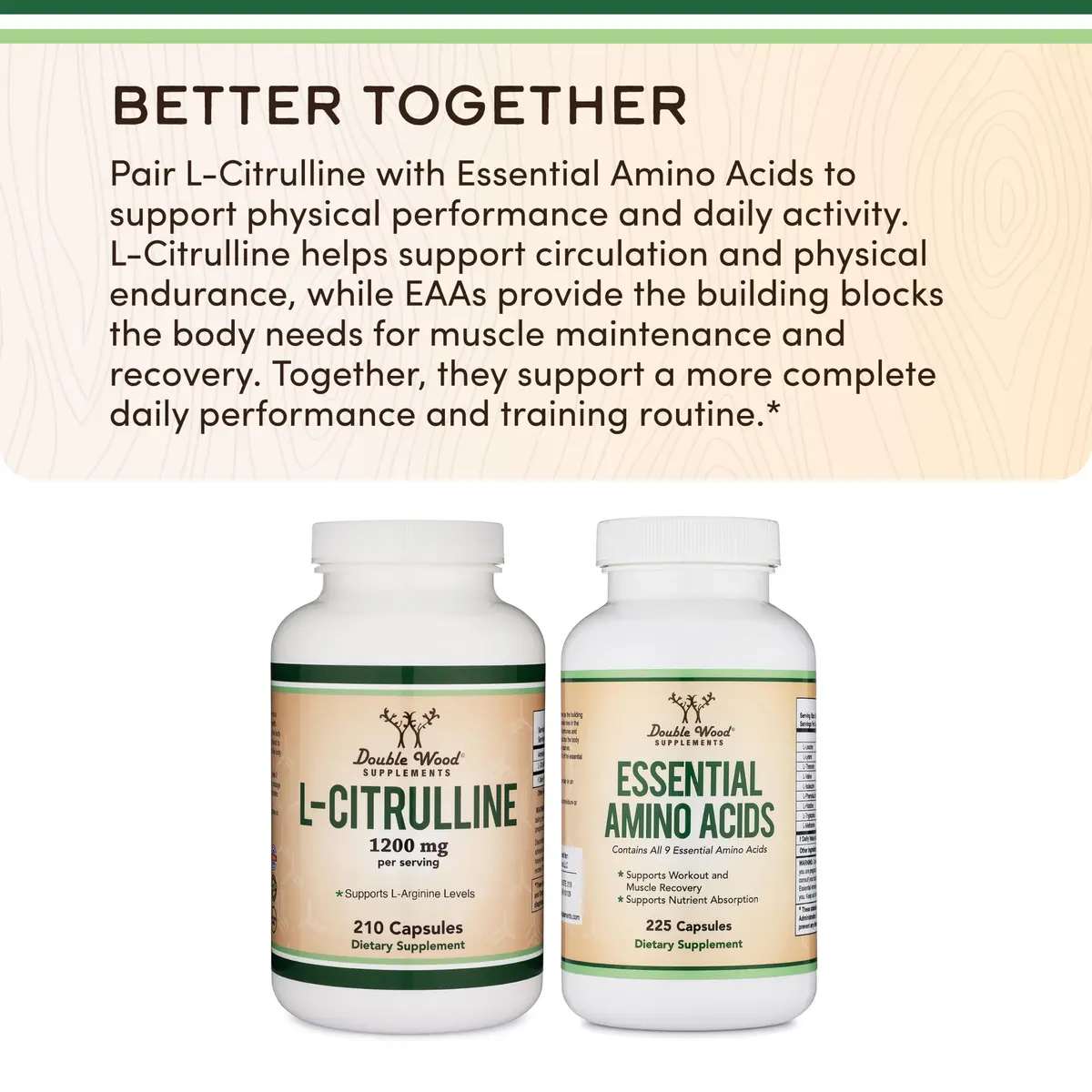 Double Wood Supplements L-Citrulline 1,200mg Capsules | Nitric Oxide for Circulation & Pump, 210 Count (Pack of 1) - view 5