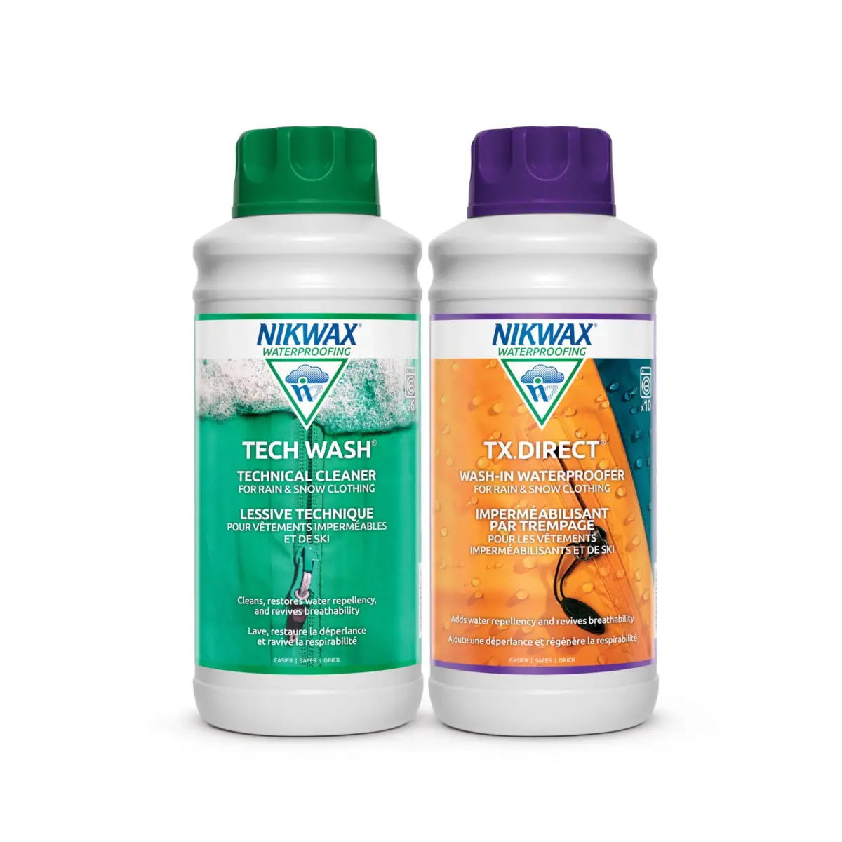 Nikwax Hardshell Cleaning & Waterproofing Duo-Pack 2L (67.6 Fl Oz) | Restores Water Repellency for Jackets & Outdoor Gear - main product image