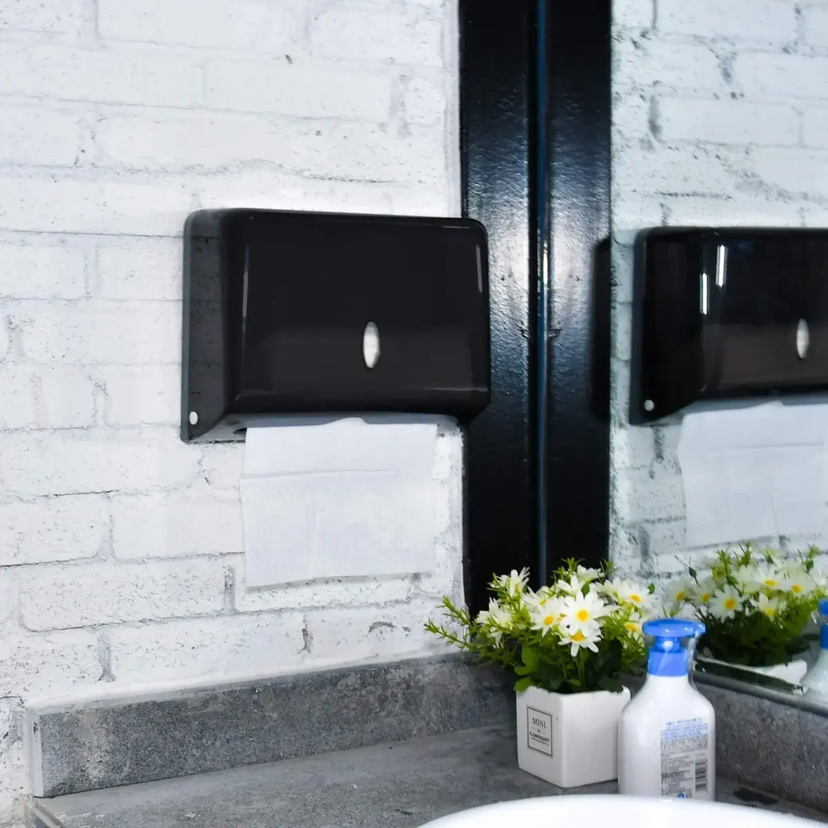 AIFUSI Black Paper Towel Dispenser | Wall Mount C-Fold/Multifold Holder for Bathroom, Kitchen (200 Sheet Capacity) - view 7