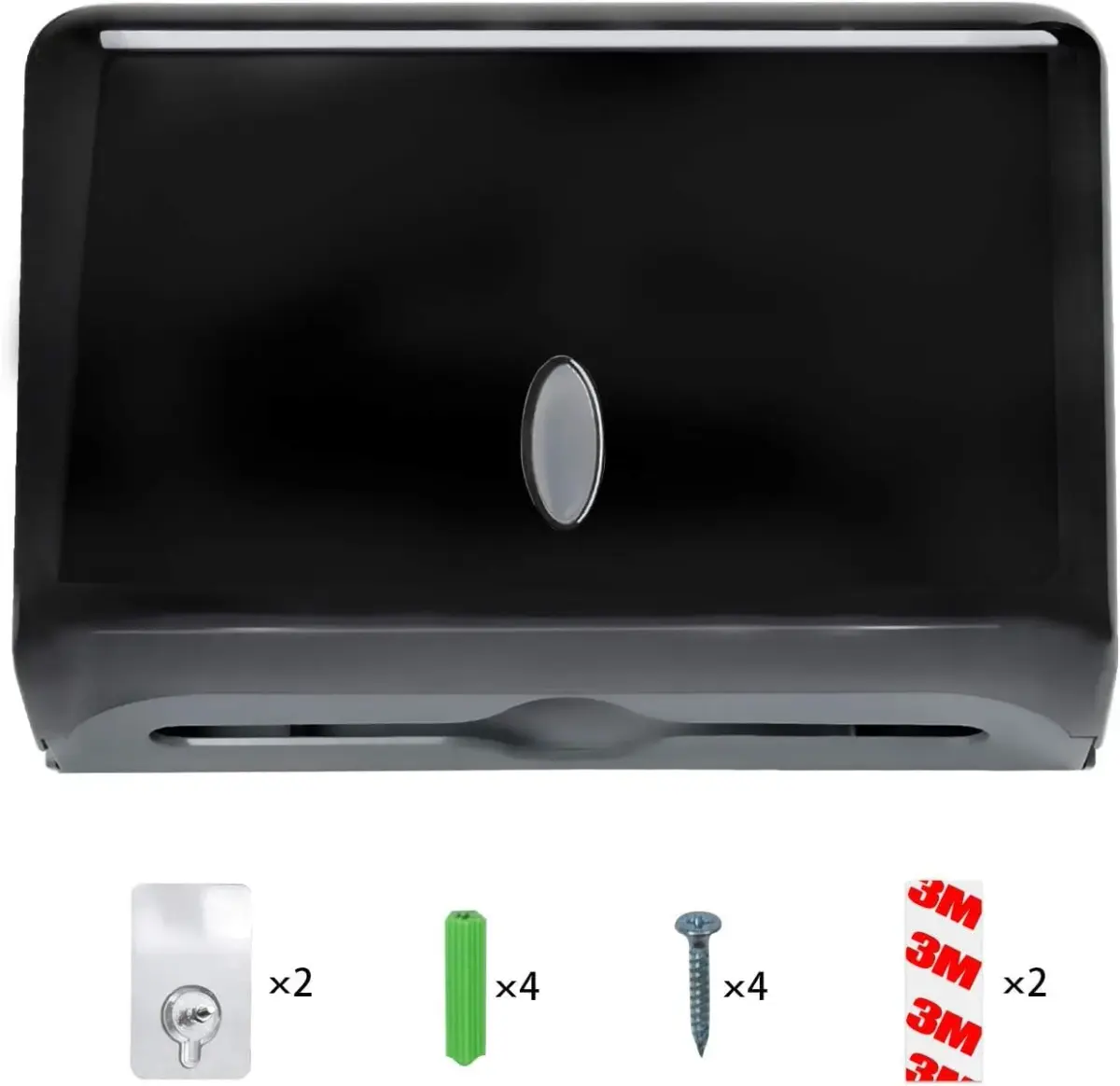 AIFUSI Black Paper Towel Dispenser | Wall Mount C-Fold/Multifold Holder for Bathroom, Kitchen (200 Sheet Capacity) - view 2