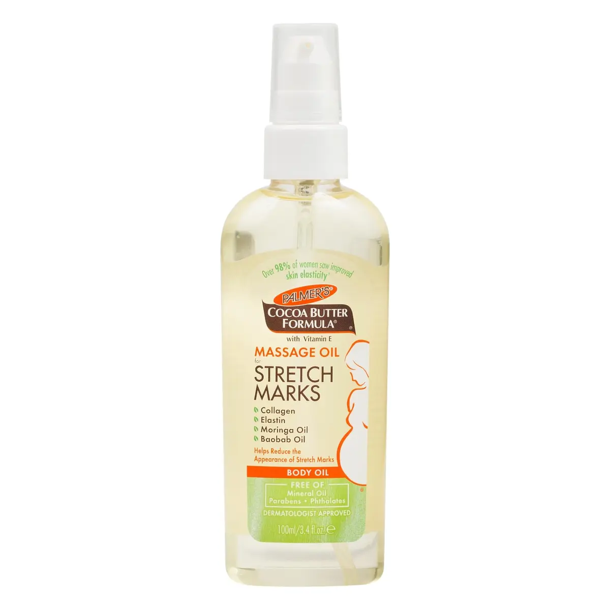 Palmer's Cocoa Butter Formula Massage Oil 100ml (3.4 Fl Oz) | Fragrance-Free Stretch Mark Oil - main product image