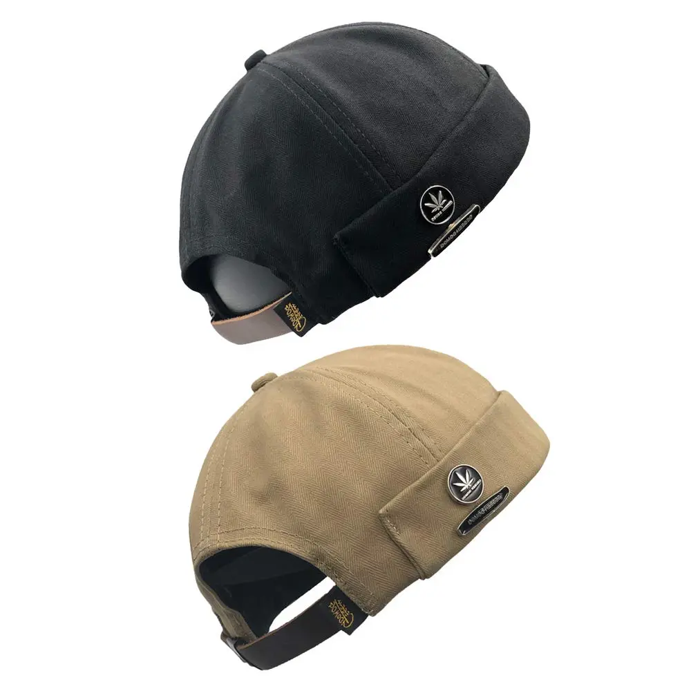 jerague 2 Piece Brimless Docker Cap Adjustable Leather Buckle | Casual Unisex Style (70-120 chars) - main product image