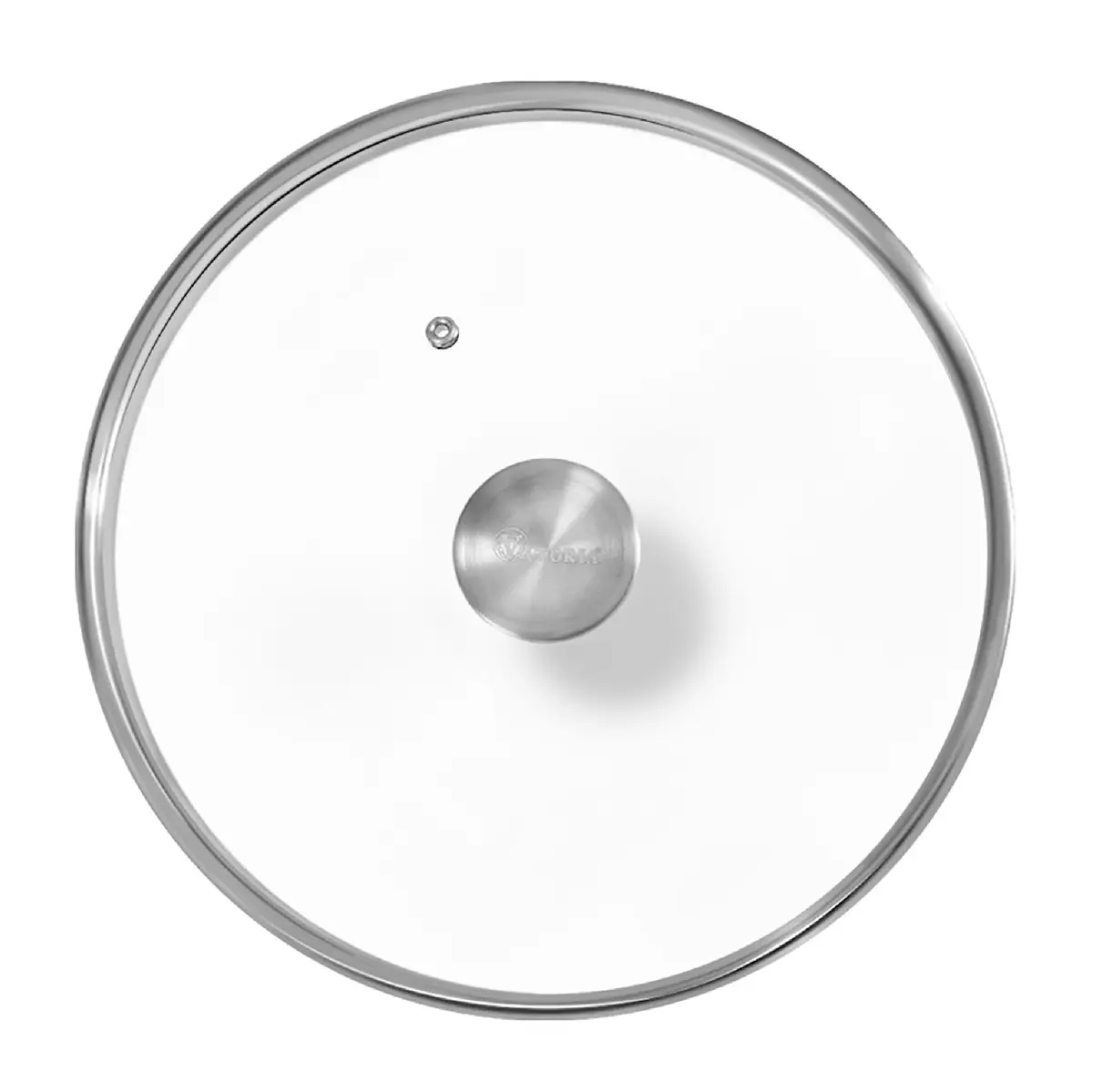 Victoria 9.5-Inch Tempered Glass Lid for 10-Inch Skillet | Oven-Safe Up to 450°F, Dishwasher-Safe, Stainless Steel Vent & Handle - main product image