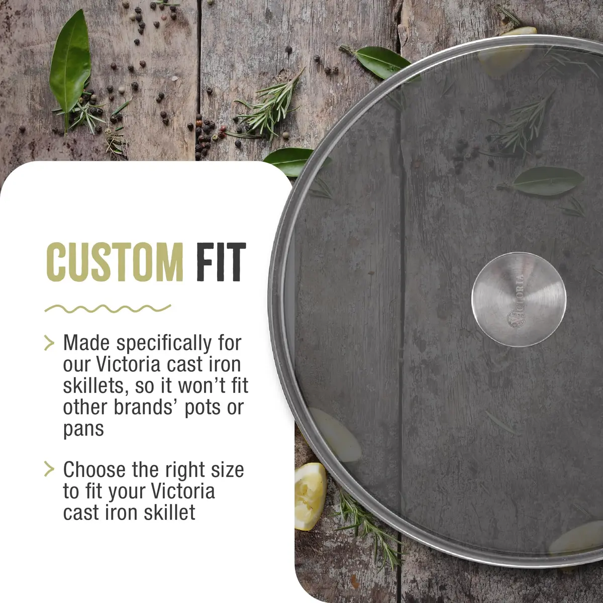 Victoria 9.5-Inch Tempered Glass Lid for 10-Inch Skillet | Oven-Safe Up to 450°F, Dishwasher-Safe, Stainless Steel Vent & Handle - view 5