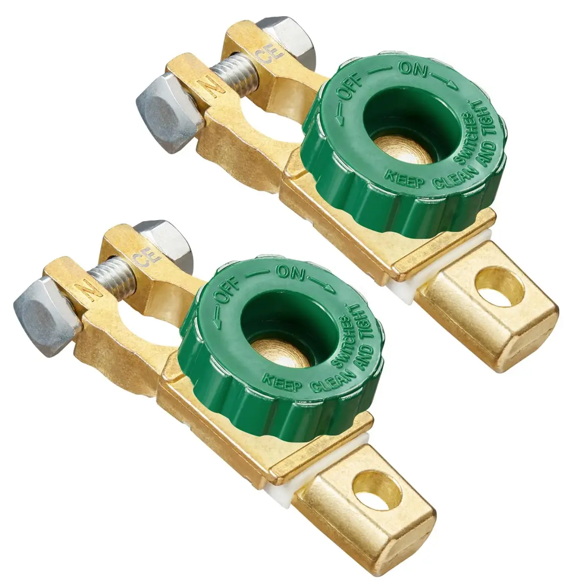 Spurtar Green 2-Piece Battery Disconnect Switch for Cars, Boats, RVs - 12V 125A - main product image