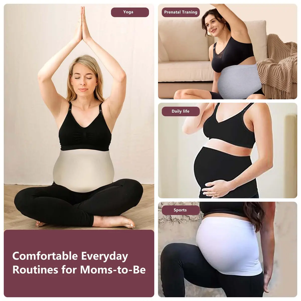 Diravo 3 Pack Maternity Belly Bands for Pregnancy Support & Extenders | Medium - view 3