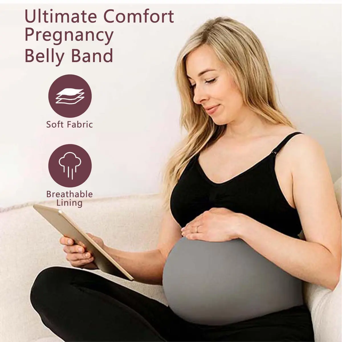 Diravo 3 Pack Maternity Belly Bands for Pregnancy Support & Extenders | Medium - view 4