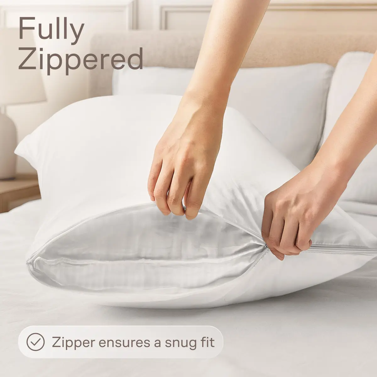 Niagara Sleep Solution Ultra Soft Pillow Protectors with Zipper King Size | Breathable Microfiber, Set of 4, White - view 3