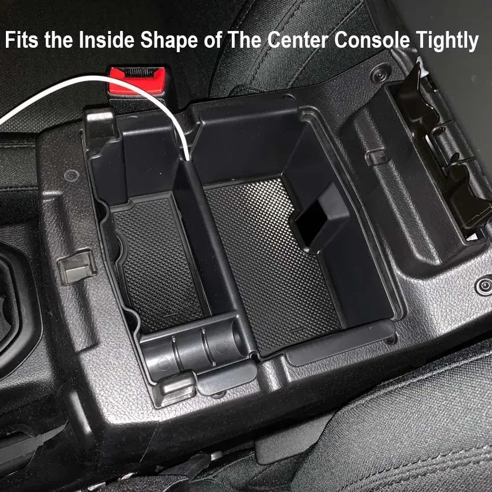 EDBETOS Center Console Organizer Tray for Jeep Wrangler JL/JT 2018-2024 | Black ABS Plastic with Rubber Liner - view 6