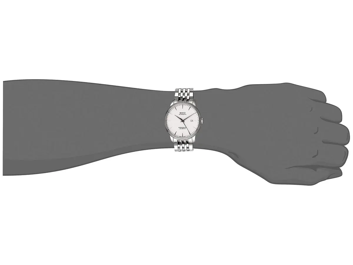 MIDO Baroncelli Chronometer Silicon Gent - Swiss Automatic Watch for Men - Silver Dial - Case 40mm - view 3
