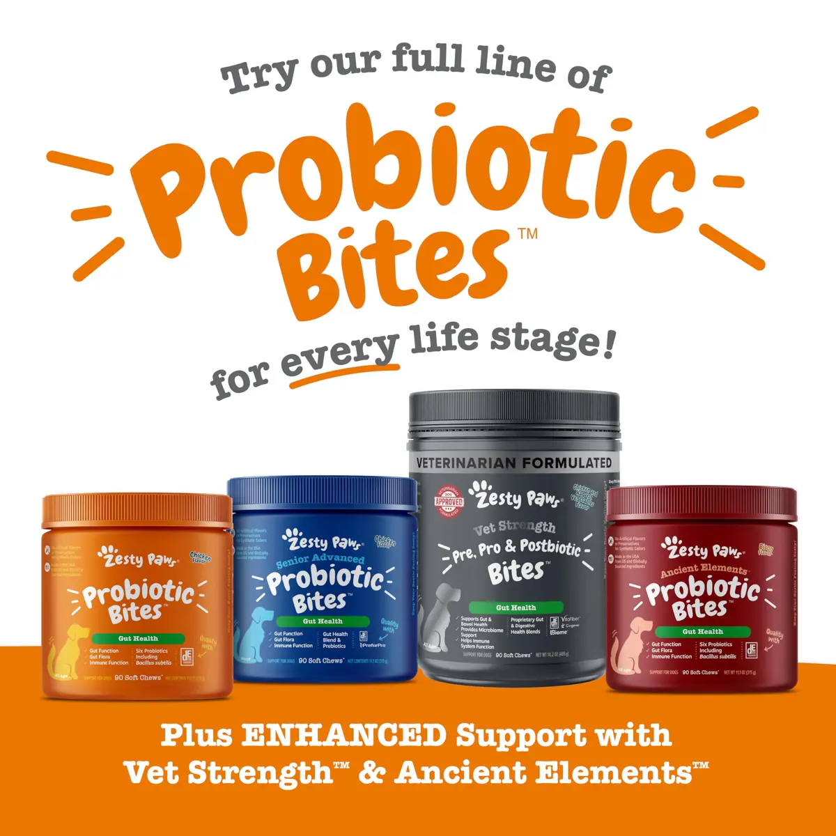 Zesty Paws Probiotics for Dogs - Gut Health, Chicken, 90 Ct | Supports Digestive & Immune Health - view 8