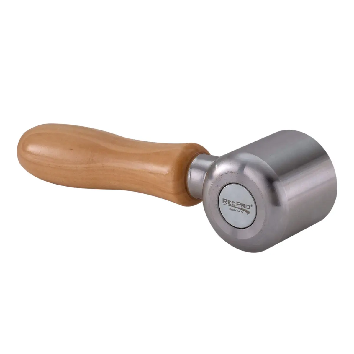 RecPro 2" Steel Roller with Wood Handle for Sealant Tape | RV Roof Repair | Sealant Steel Seam Roller 1-1/2" X 2" Radius Edge - main product image