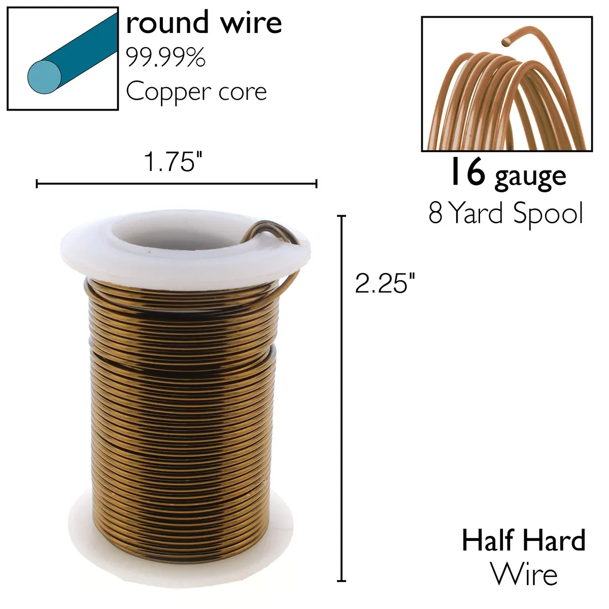 The Beadsmith Copper Jewelry Wire 16 Gauge | Tarnish-Resistant, 8 Yards, Copper for Jewelry Making - view 4