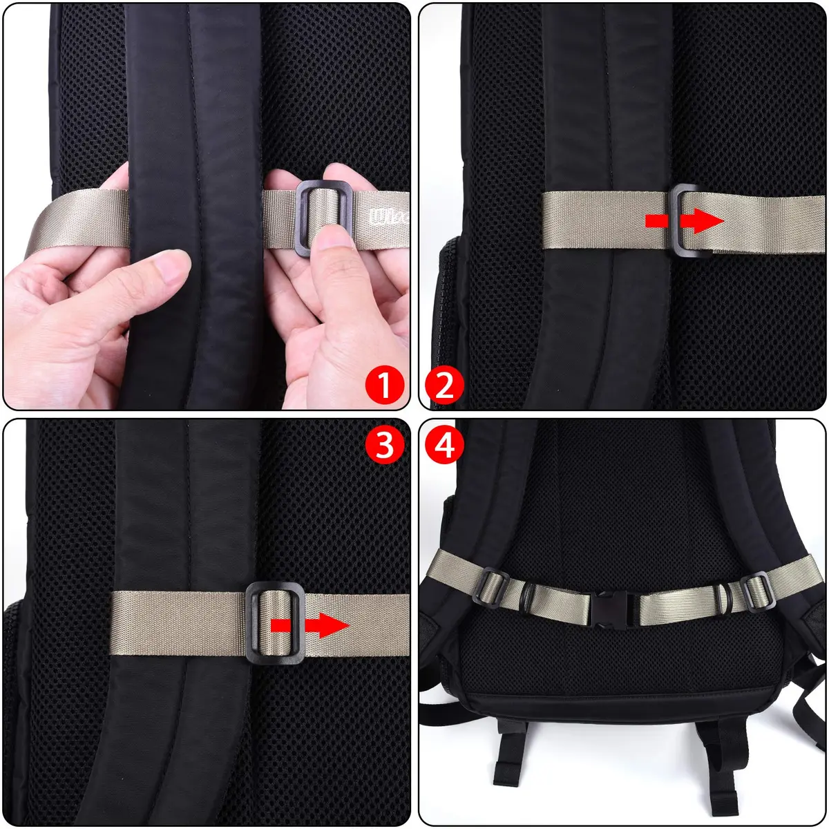 Wisdompro Backpack Chest Strap, Heavy Duty Webbing, Khaki | Adjustable Shoulder Strap for Outdoor Activities - view 5