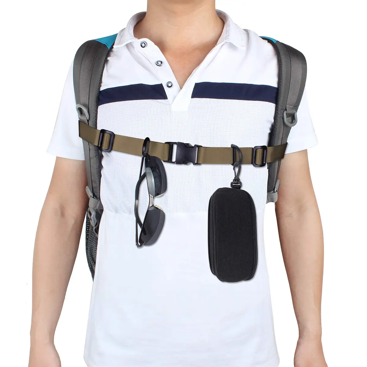 Wisdompro Backpack Chest Strap, Heavy Duty Webbing, Khaki | Adjustable Shoulder Strap for Outdoor Activities - view 8