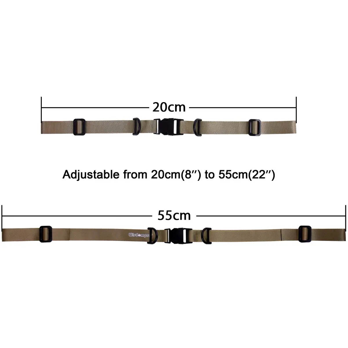 Wisdompro Backpack Chest Strap, Heavy Duty Webbing, Khaki | Adjustable Shoulder Strap for Outdoor Activities - view 3