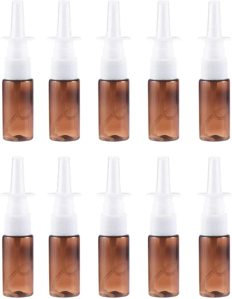 ARTIBETTER 15ml Refillable Nasal Spray Bottle Amber Plastic | Compact Leakproof Mist for Travel & Personal Care - main product image