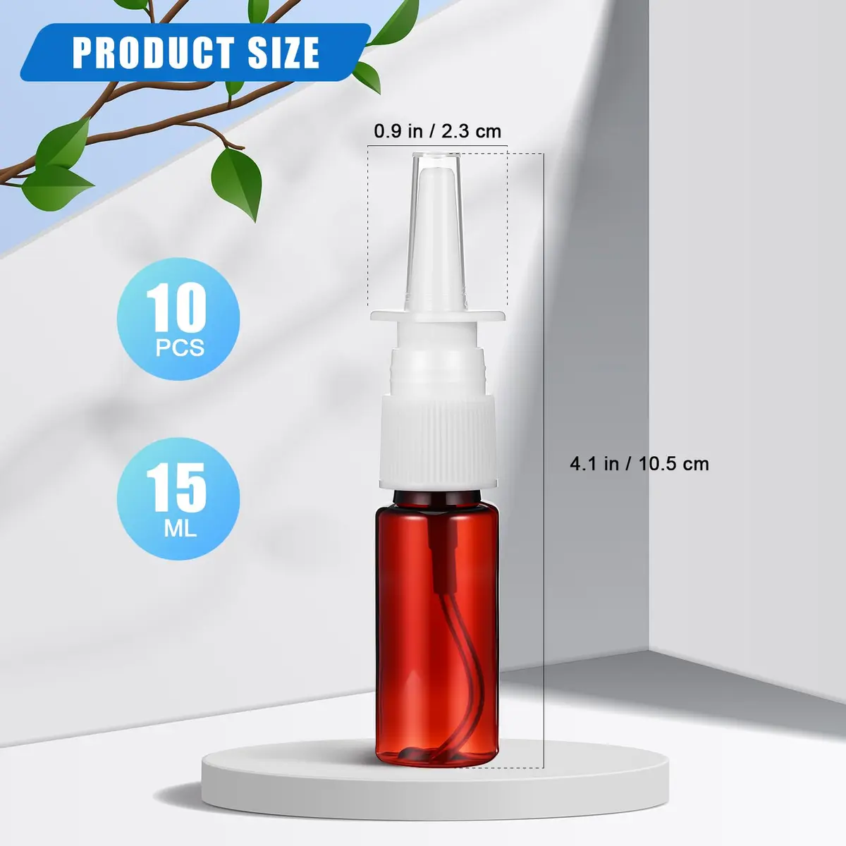 ARTIBETTER 15ml Refillable Nasal Spray Bottle Amber Plastic | Compact Leakproof Mist for Travel & Personal Care - view 4