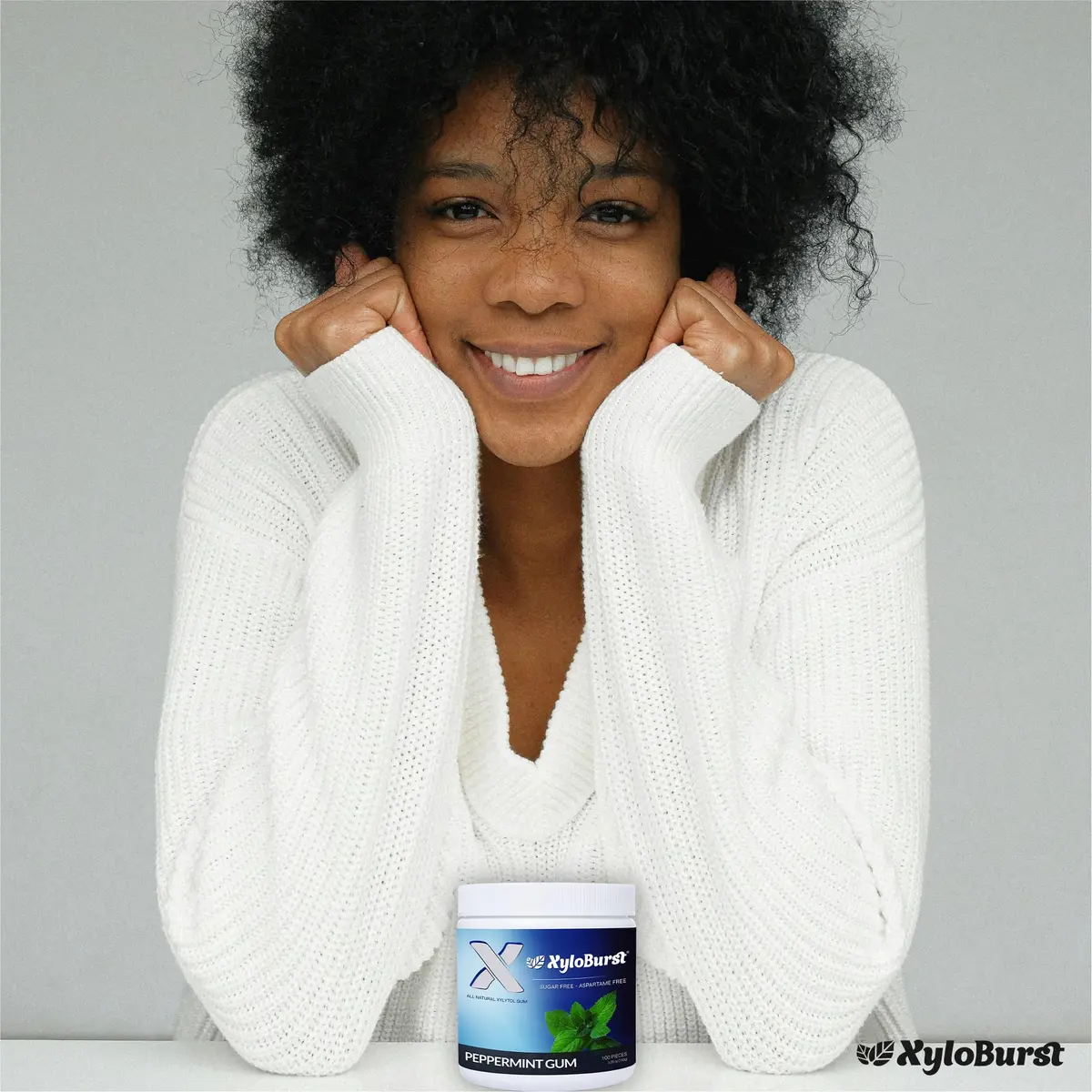 XyloBurst Peppermint Xylitol Chewing Gum 300 Pieces (100 Count Jar, Pack of 3) | Sugar-Free, Gluten-Free, Keto Friendly - view 6