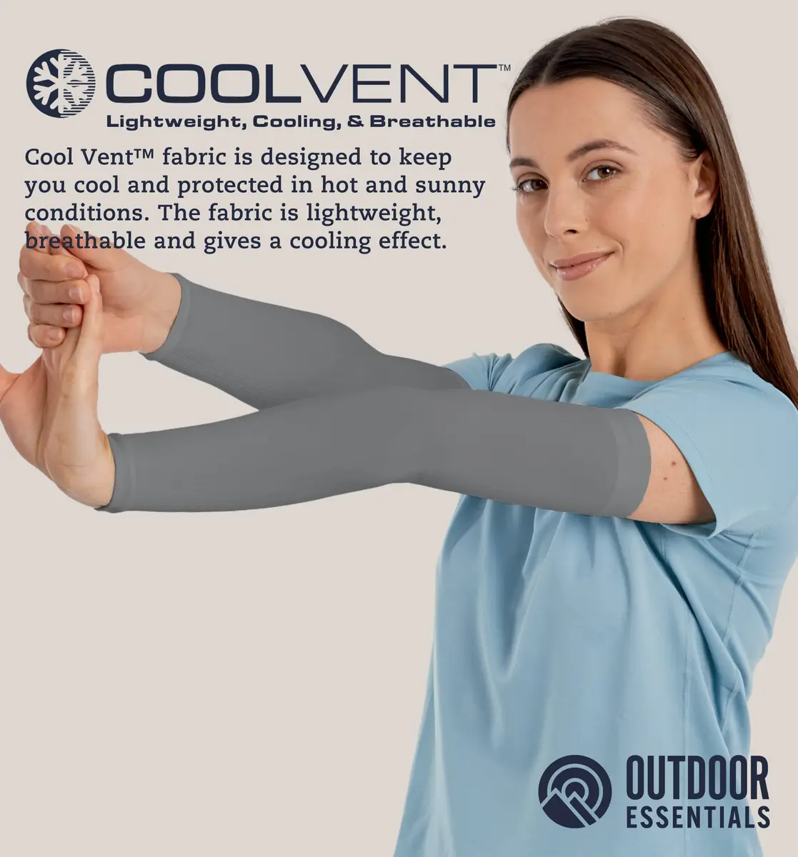 OutdoorEssentials UPF 50+ Cooling Arm Sleeves (2 Pairs, Black/Dark Gray) | Blocks 98% UV Rays - view 5