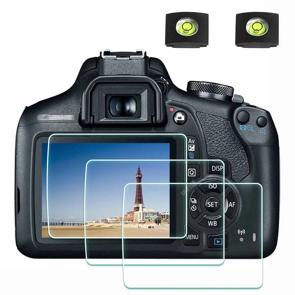 ULBTER Screen Protector for Canon EOS Rebel T7 T6 T5 2000D Camera | 3+2 Pack, 9H Tempered Glass, HD Clarity, Bubble-Free - main product image